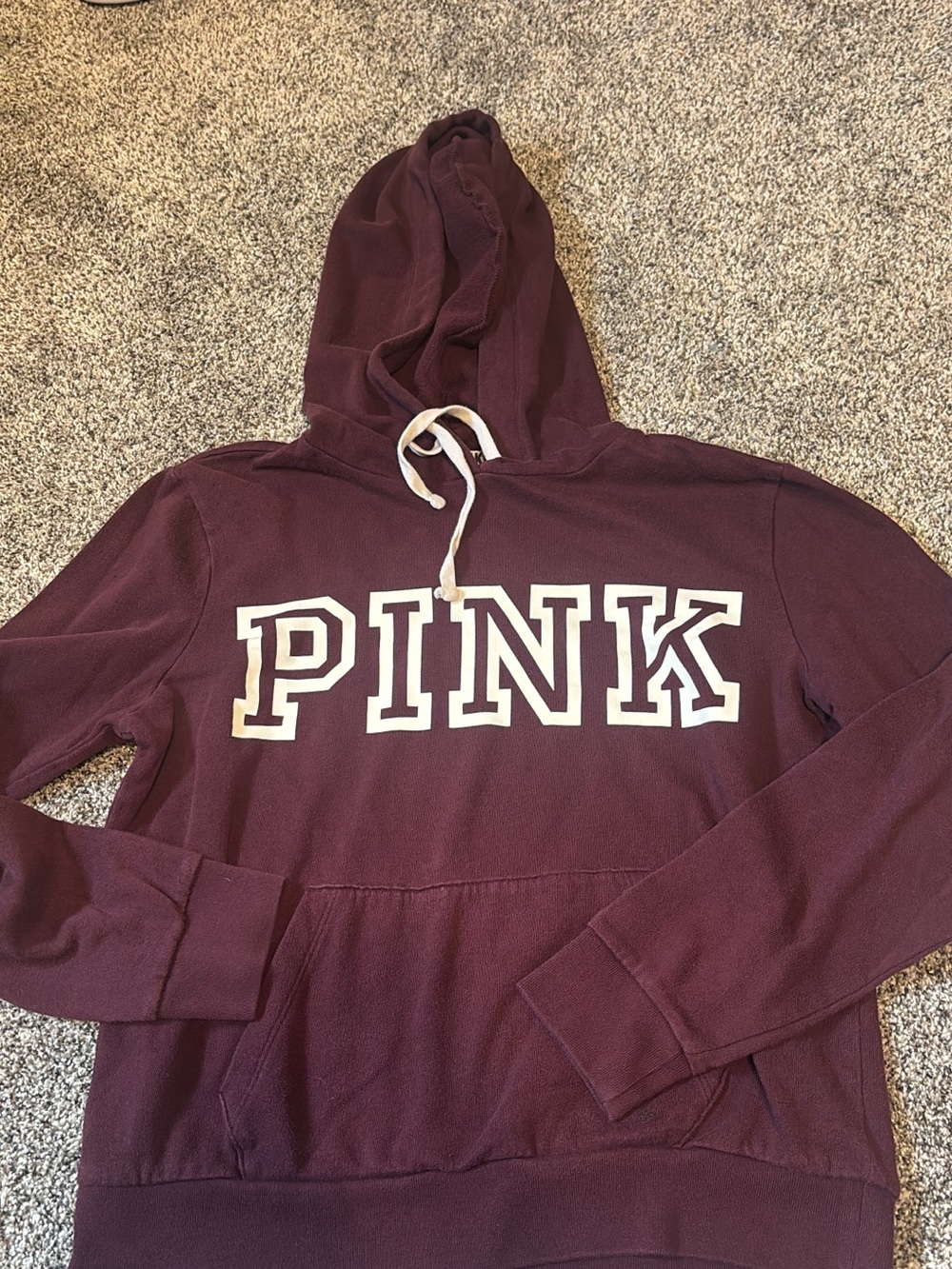PINK Victoria's Secret Maroon Logo Hoodie